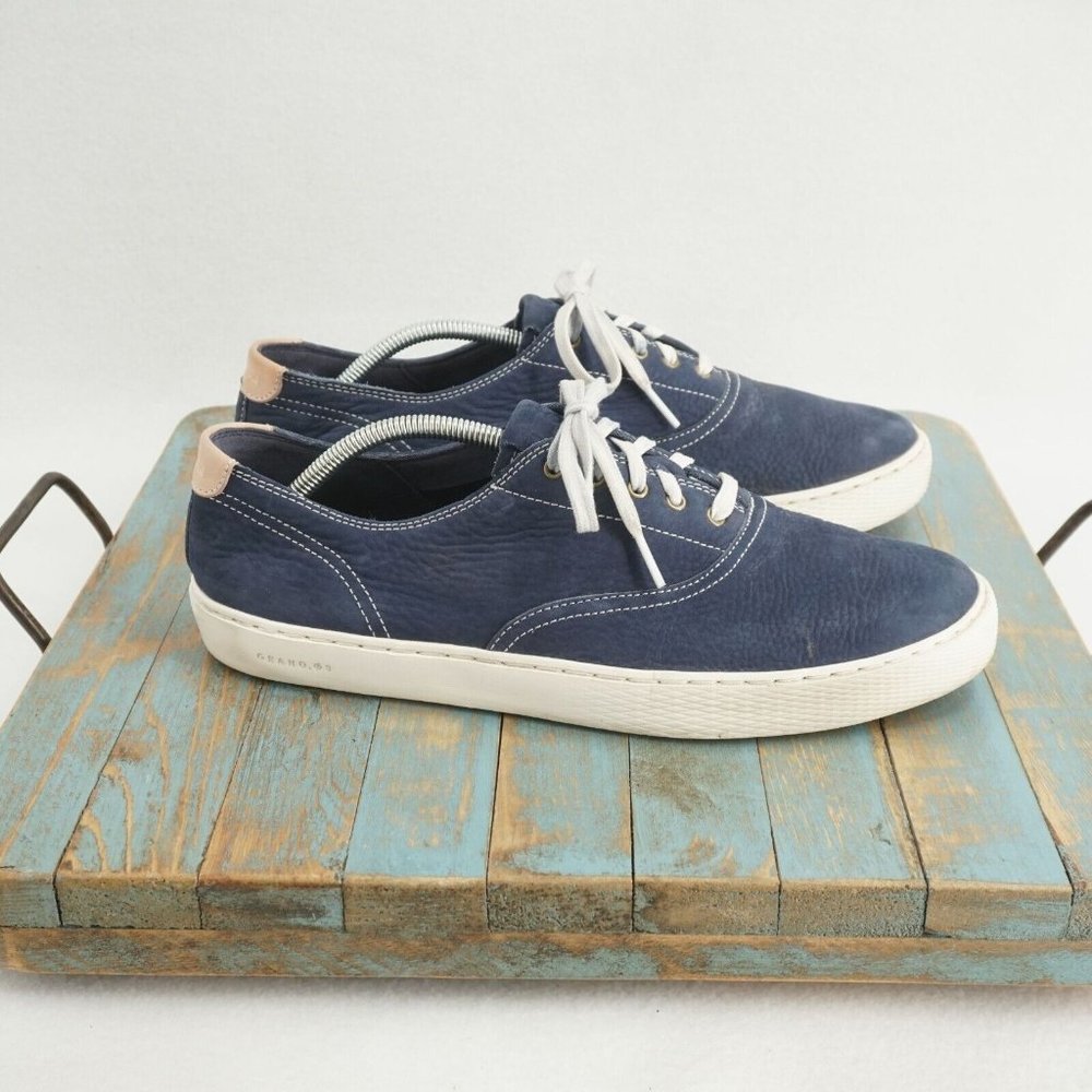 Cole Haan c27189 Mens Grandpro Deck Sneakers Shoes Blue Leather Size 11M